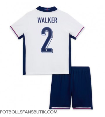 England Kyle Walker #2 Replika Hemmatröja Barn EM 2024 Kortärmad (+ Korta byxor)